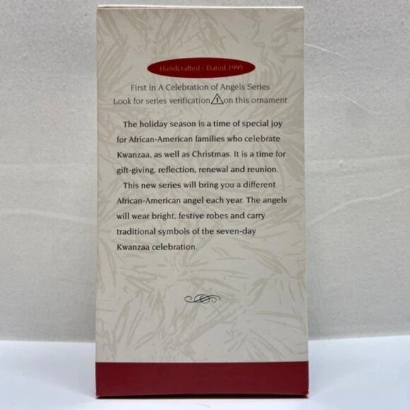 Vintage Hallmark Ornament A Celebration Of Angels Series 1 Stamped Kwanzaa NIB - Picture 2 of 5